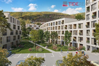Byt 2+kk s lodžií, celkem 54m2. Bytová čtvrť MOSAIQ Beroun. Dokončení 2027.