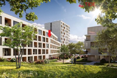 Slunný 2+kk s výhledem do krajiny, lodžie, 3.NP – 85 % ceny zaplatíte až po kolaudaci v roce 2027. Beroun