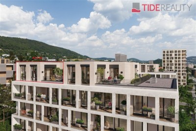 Novostavba moderního bytu 4+kk s prostornou terasou. Celkem 147m2. Dokončení 2027. Beroun