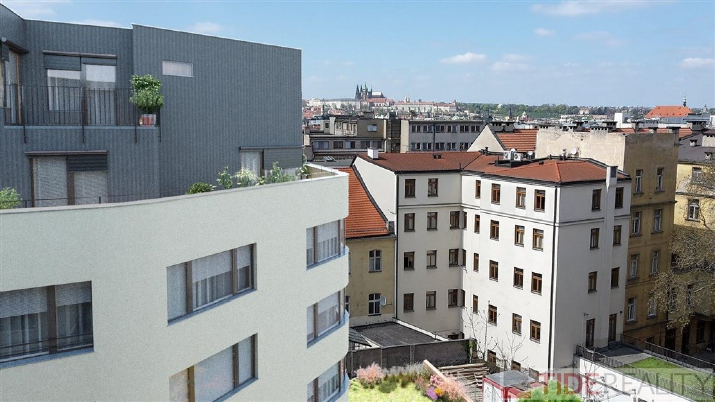 REZERVACE. Prodej novostavby bytu 3+kk, terasa, garážové stání, Praha 1, Krakovská